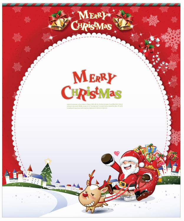 free vector Card with Santa Claus